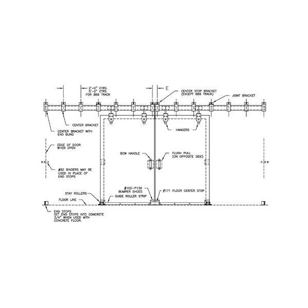 Richards-Wilcox SERIES 2610 HARDWARE SET, 9'-0" OPENING 2610.00009 - main